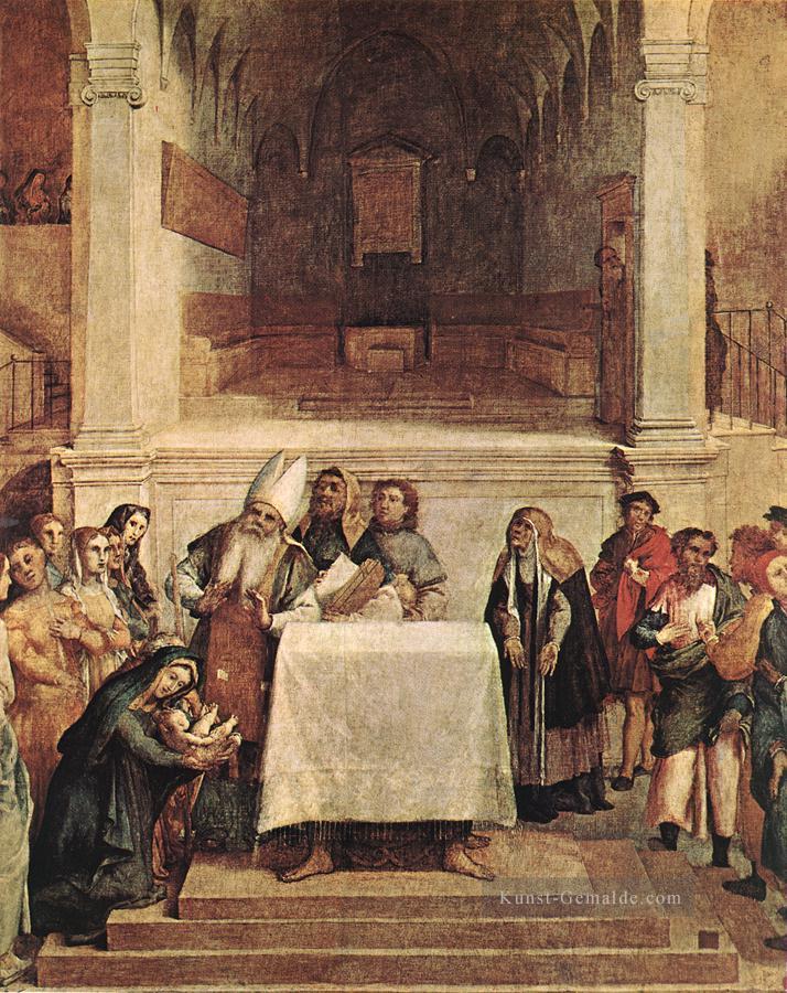 Präsentation auf dem Tempel 1554 Renaissance Lorenzo Lotto Ölgemälde